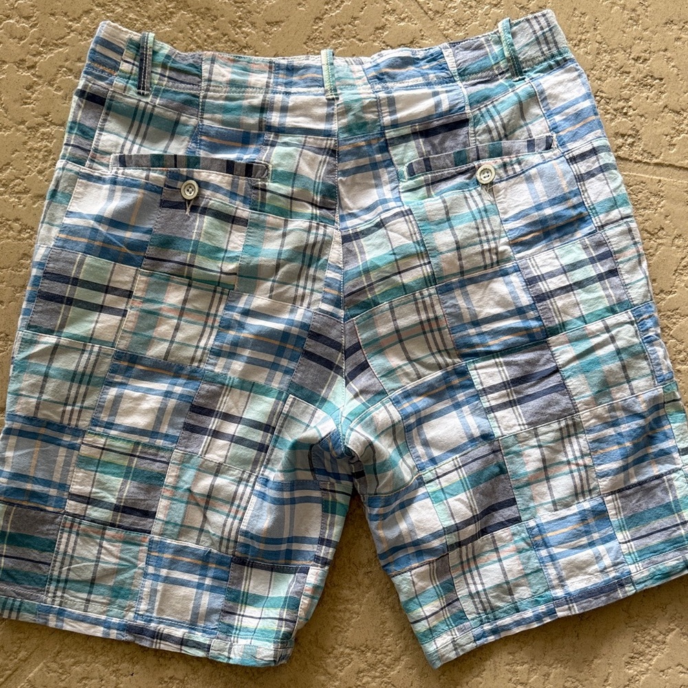 VTG GH Bass Madras Men's Multi-Color Plaid Flat Front Shorts - Picture 5 of 5